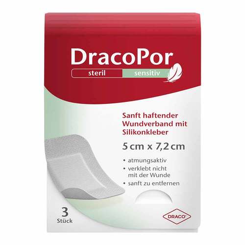Dracopor sensitiv 5x7,2 cm steril mit Silikonkleber - 1