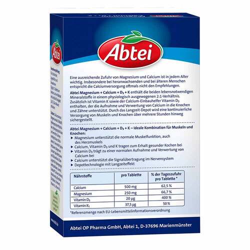 Abtei Magnesium Calcium + D + K Tabletten - 2