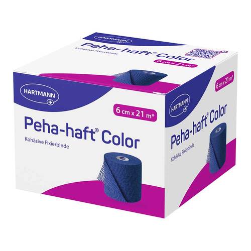 Peha-Haft Color Fixierbinde latexfrei 6 cmx21 m blau - 1