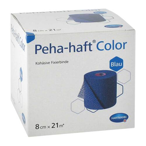 Peha-Haft Color Fixierbinde latexfrei 8 cmx21 m blau - 1