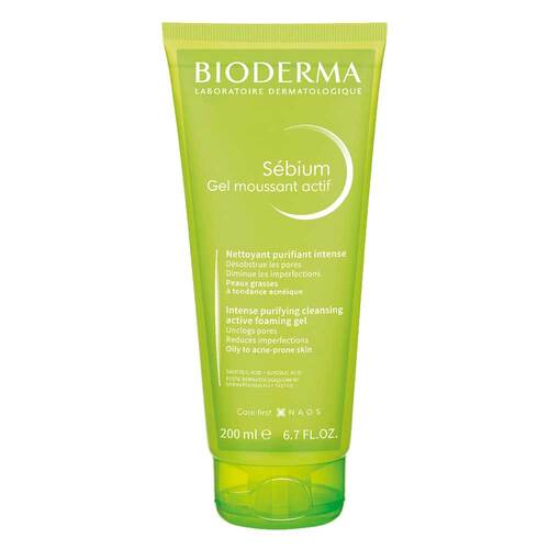 Bioderma Sebium Gel Moussant Actif Reinigungsgel f&uuml;r unreine, &ouml;lige, zu Akne neigende Haut - 1