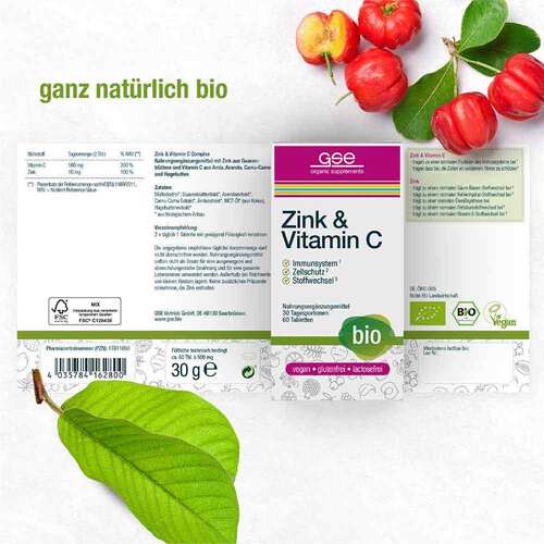 Zink + Vitamin C Complex Bio Phyto Vitamins Tabletten  - 2