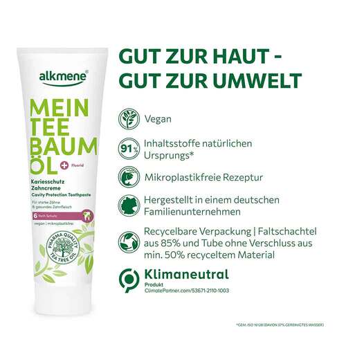 Alkmene Mein Teebaum&ouml;l Kariesschutz Zahncreme - 3