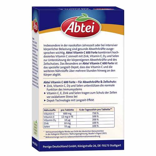 Abtei Vitamin C 600 Forte Tabletten - 5