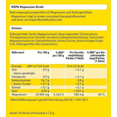 Wepa Magnesium Direkt Sticks - 3