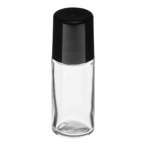 Deoroller Klarglas 50 ml mit Kappe Ldpe schwarz - 1