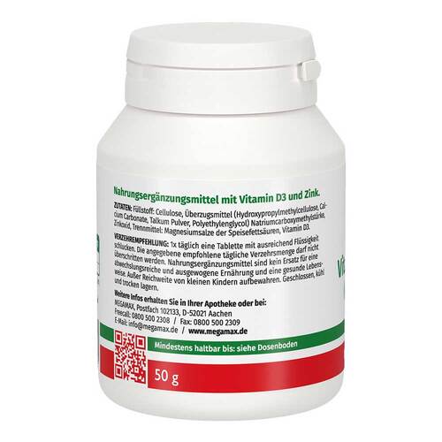 Vitamin D3 1.000 I.E. + Zink 10 mg Tabletten - 2