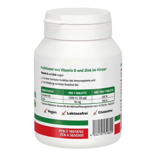 Vitamin D3 1.000 I.E. + Zink 10 mg Tabletten - 3