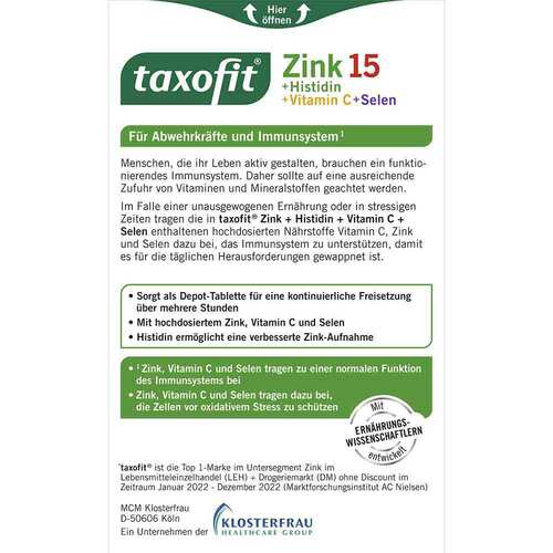 Taxofit Zink + Histidin + Selen Depot Tabletten - 2