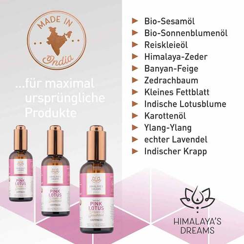 Himalayas Dreams Ayurveda K&ouml;rper &amp; Gesichts&ouml;l pink Lotus - 2