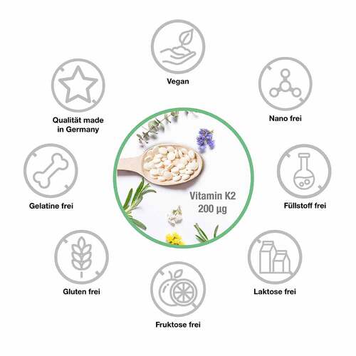 Vitamin K2 200 µg MK-7 vegan Tabletten - 2