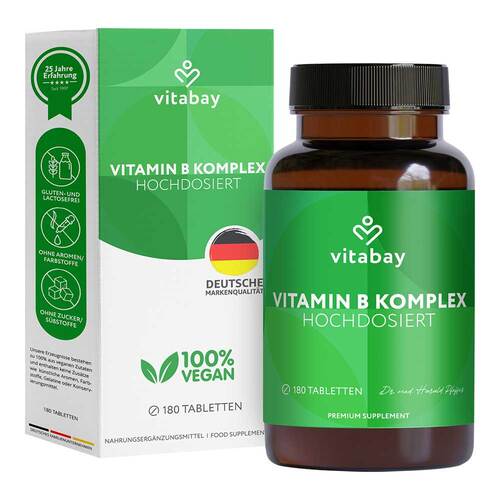 Vitamin B Komplex Biotin B6 B5 B1 + B12 vegan Tabletten  - 1