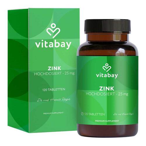 Zink 25 mg aus Zinkcitrat vegan hochdosiert Tabletten  - 1