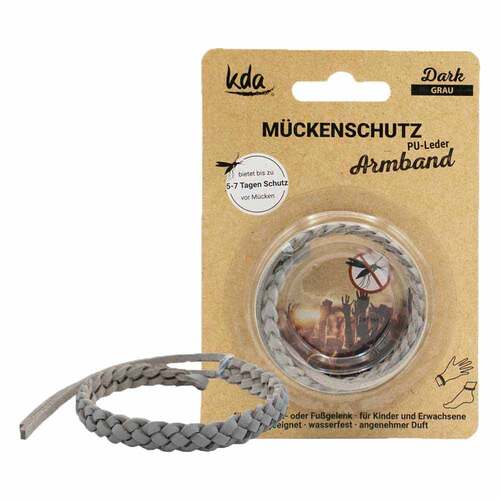 M&uuml;ckenschutz Armband PU-Leder grau KDA - 1