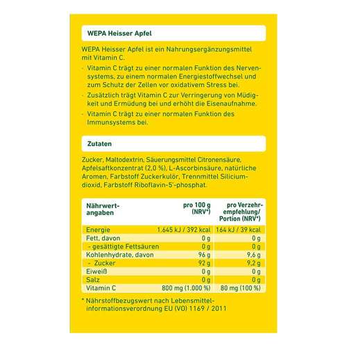 Wepa hei&szlig;er Apfel + Vitamin C Pulver - 4