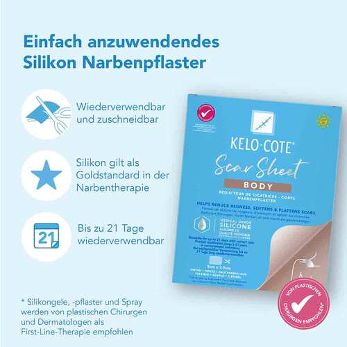 Kelo-Cote Silikon-Narbenpflaster K&ouml;rper - 3