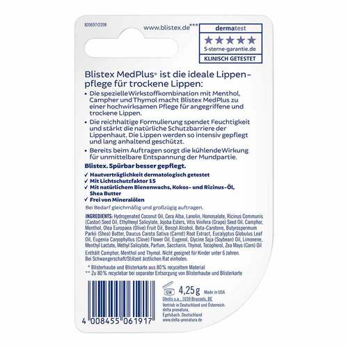 Blistex Medplus Stick ohne Mineral&ouml;l - 3