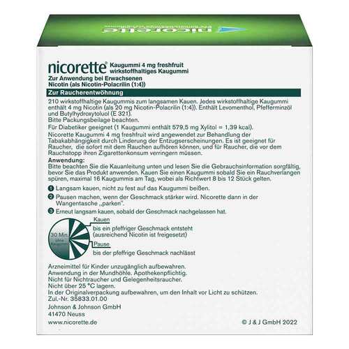 nicorette® Kaugummi freshfruit, 4 mg Nikotin - 2