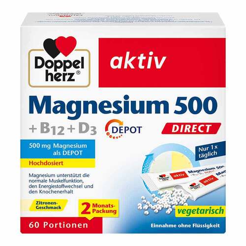 Doppelherz Magnesium 500 + B12 + D3 Depot Direct Pell. - 1