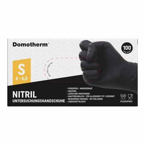 Domotherm Untersuchungshandschuhe Nitril unste.pf S schwarz  - 1