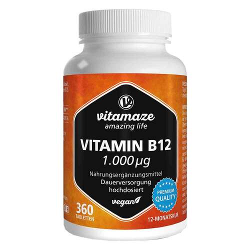 Vitamin B12 1000 µg hochdosiert vegan Tabletten - 1