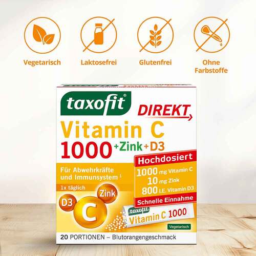 Taxofit Vitamin C 1000 + Zink + D3 Direkt Granulat - 6