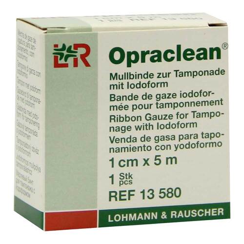Opraclean Mullbinde z.Tampon.mit Jodoform 1 cmx5 m - 1