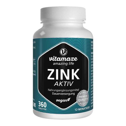 Zink Aktiv 25 mg hochdosiert vegan Tabletten - 1