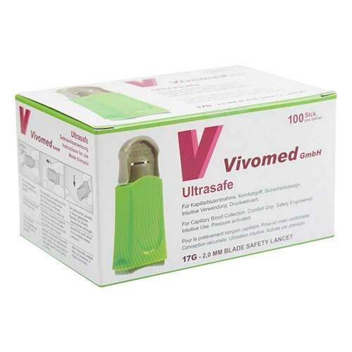 Sicherheitslanzetten Ultrasafe 17 G 1,4x2 mm gr&uuml;n - 1