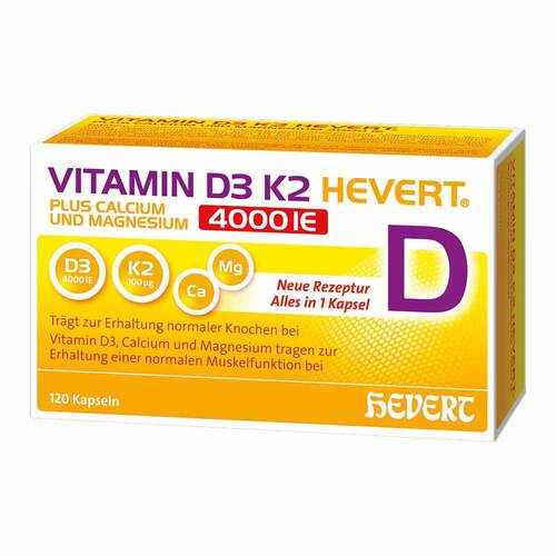 Vitamin D3 K2 Hevert + Calcium und Magnesium 4000 IE Kapseln  - 1