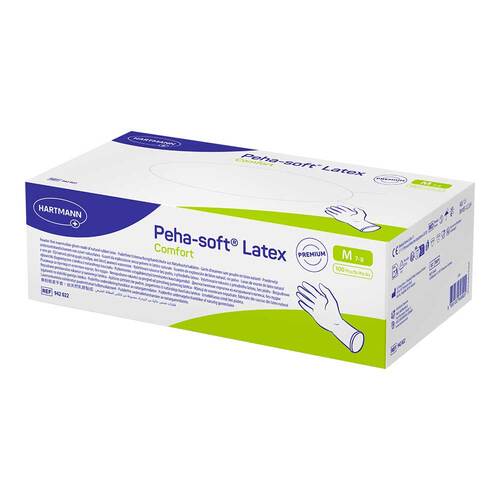 Peha-Soft Latex Comfort Untersuchungshandschuhe unsteril pf M - 1