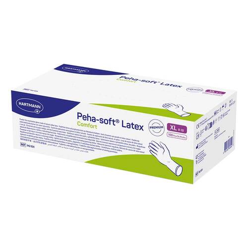 Peha-Soft Latex Comfort Untersuchungshandschuhe unsteril pf XL - 1