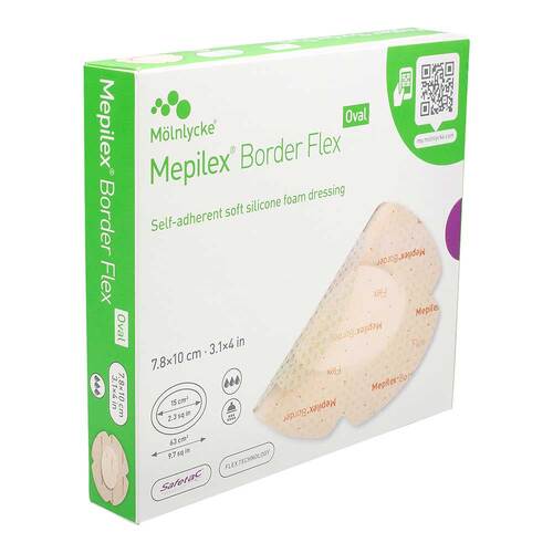Mepilex Border Flex Schaumverband haft.7,8x10 cm oval - 1