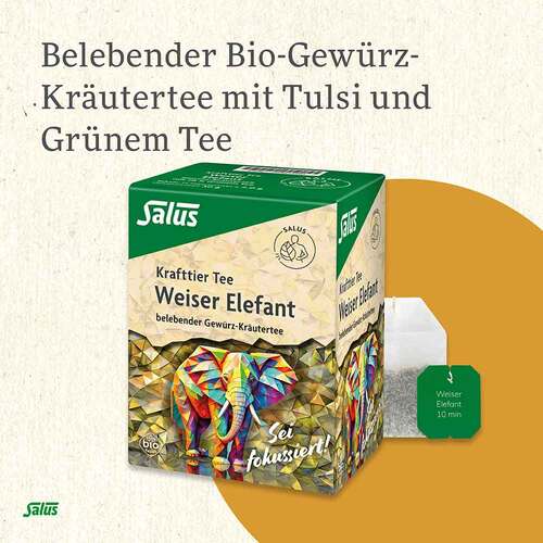 Krafttier Tee Weiser Elefant Bio Salus Filterbeutel  - 2