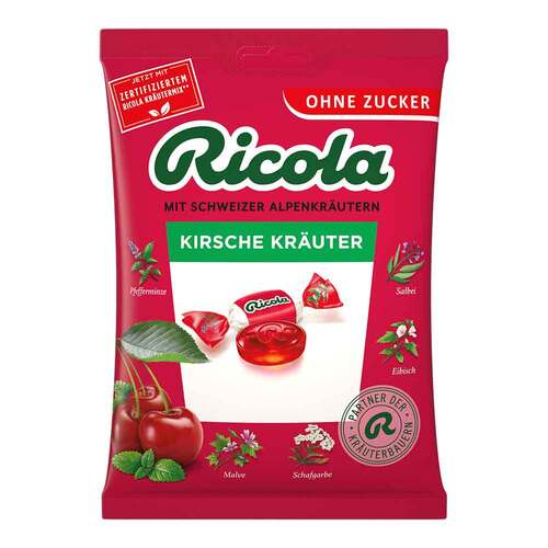 Ricola ohne Zucker Beutel Kirsche Kr&auml;uter Bonbons - 1
