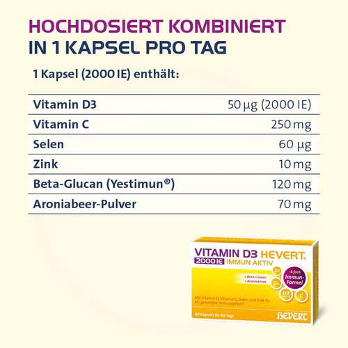 Vitamin D3 Hevert 2000 IE Immun Aktiv Kapseln - 2