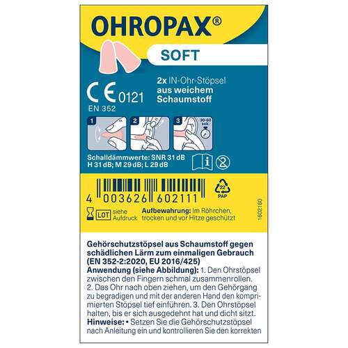 Ohropax soft Schaumstoff In-Ohr St&ouml;psel - 4