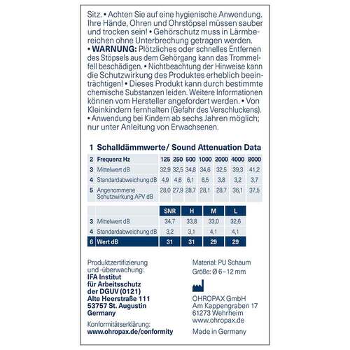 Ohropax soft Schaumstoff In-Ohr St&ouml;psel - 5