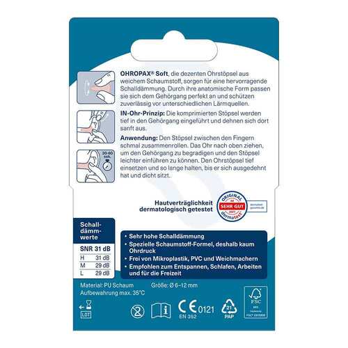 Ohropax soft Schaumstoff In-Ohr St&ouml;psel - 2