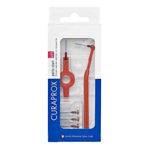 Curaprox Interdental Set Cps 405 rot 5 St B&uuml;rstchen + 2 Halter - 1