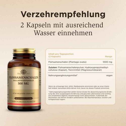Solgar Flohsamenschalen 500 mg Kapseln - 6