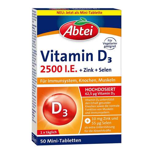 Abtei Vitamin D3 2500 I.E. Mini Tabletten - 1