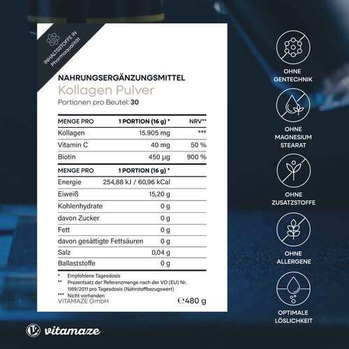 Kollagen Pulver + Biotin + Vitamin C - 5