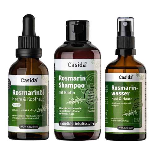 Rosmarin Haarkur mit Rosmarin&ouml;l + Wasser + Shampoo Set - 1