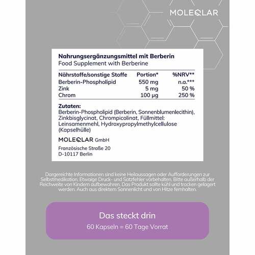 Moleqlar Berberine Mineral-Complex Kapseln - 4
