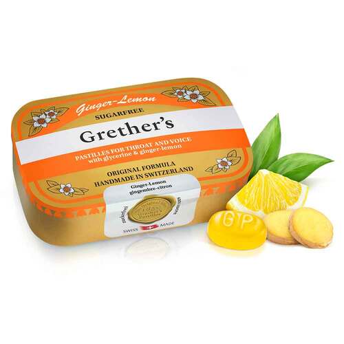 Grethers Ginger Lemon zuckerfrei Pastillen Dose - 2