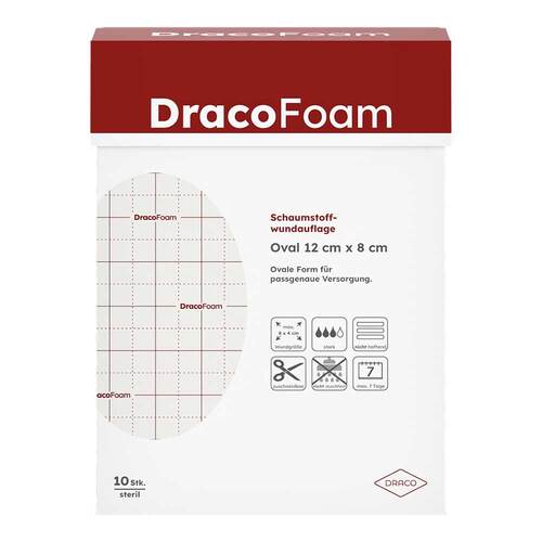 Dracofoam Schaumstoff Wundauflage oval 8x12 cm - 1
