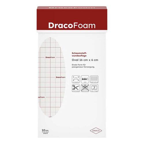 Dracofoam Schaumstoff Wundauflage oval 6x16 cm - 1