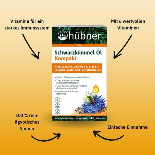 H&uuml;bner Schwarzk&uuml;mmel-&Ouml;l Kompakt Kapseln - 2