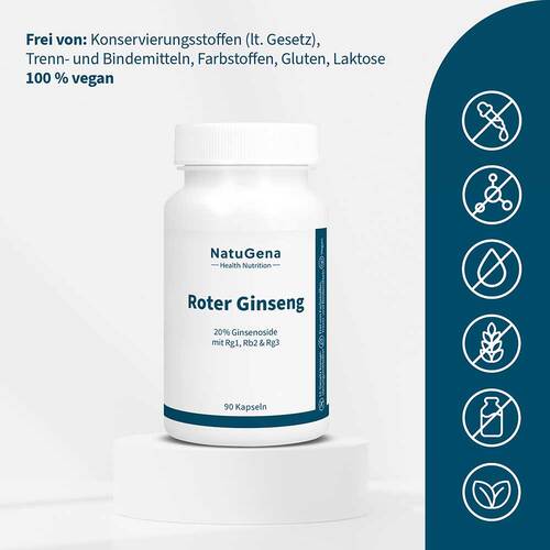 Roter Panax ginseng 20% Ginsenoside vegan Kapseln - 2